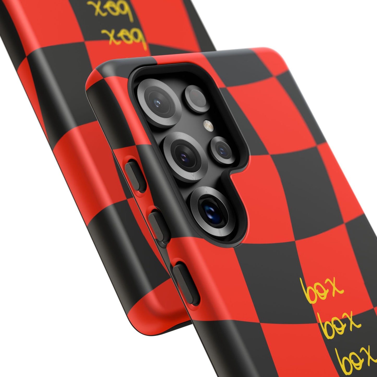 F1 Ferrari Black and Red Checkered Phone Case, Box Box Box F1 Phone Case