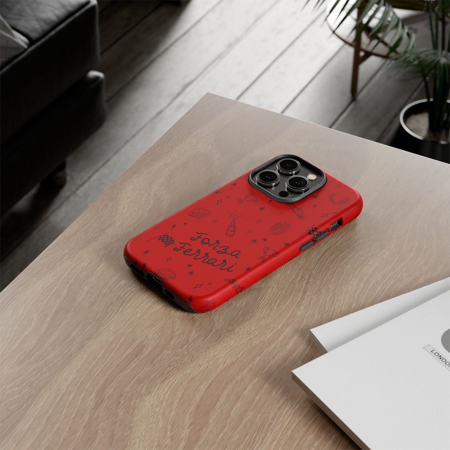 F1 Ferrari Racing Doodle "Forza Ferrari" F1 Phone Case Design