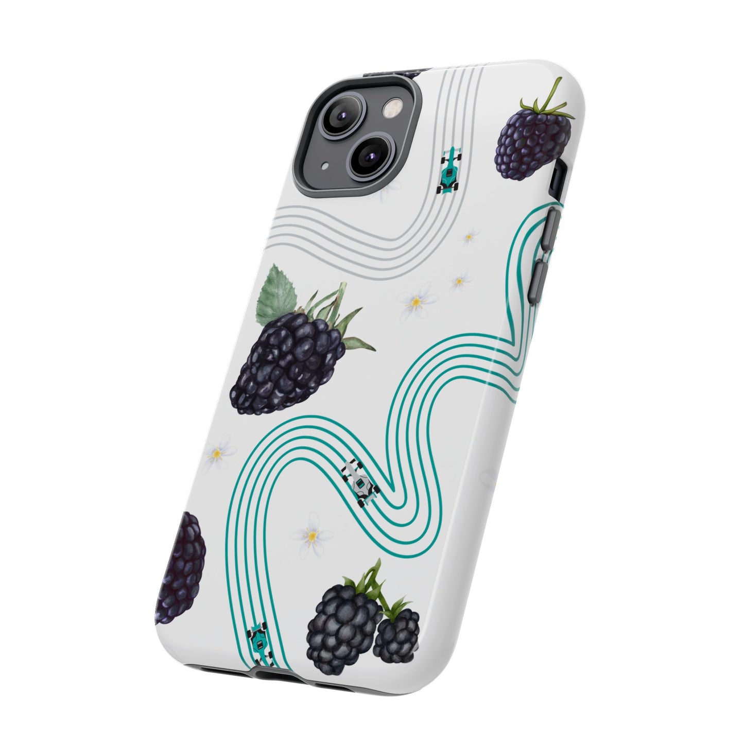 F1 Mercedes and Blackberries Phone Case , Trendy F1 Gift, Formula 1 Gift, Cute Fruit F1 Phone Case, Unique Phone Case