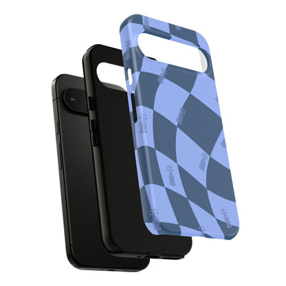F1 Phone Case Blue Checkerboard Design, Trendy F1 Gift, Formula 1 Gift, Cute F1 Phone Case, Unique Formula One Phone Case