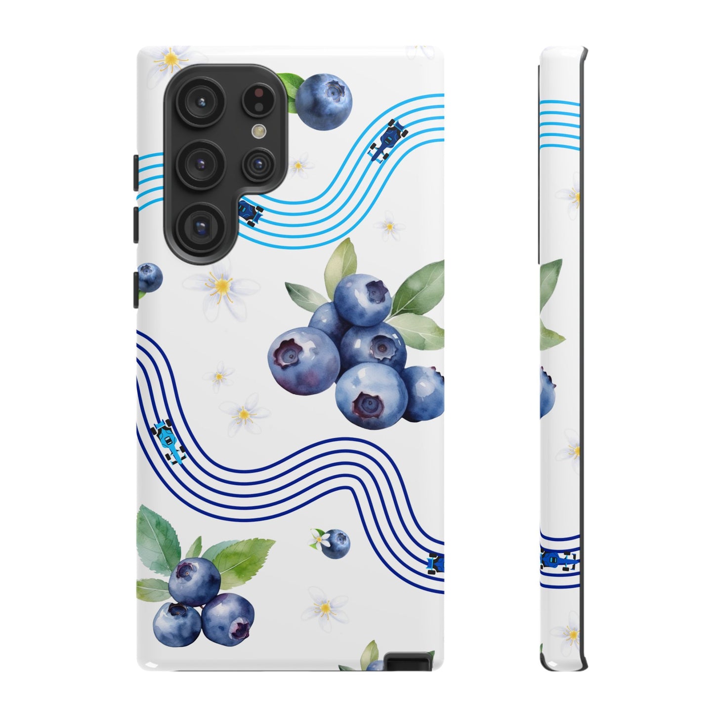 F1 Williams and Blueberries Phone Case, Trendy F1 Gift, Formula 1 Gift, Cute Fruit F1 Phone Case, Unique Phone Case