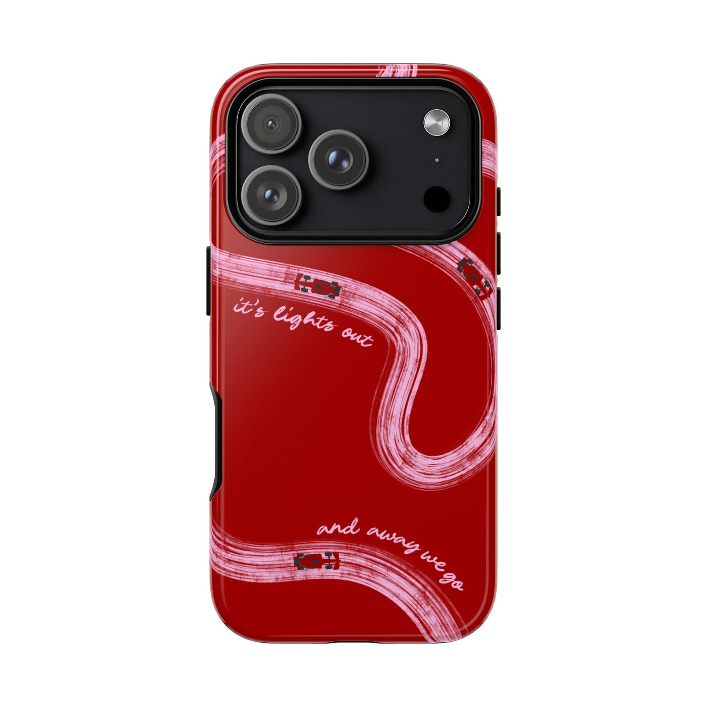 Red and Pink Lights Out F1 Phone Case Design, Trendy F1 Gift, Formula 1 Gift, Cute F1 Phone Case, Unique Formula One Phone Case