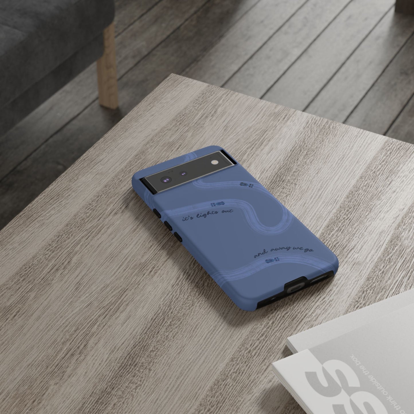 F1 Phone Case Monochrome Dark Blue Painted "its lights out and away we go", Trendy F1 Gift, Formula 1 Gift, Cute F1 Phone Case, Phone Case