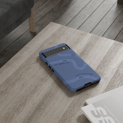 F1 Phone Case Monochrome Dark Blue Painted "its lights out and away we go", Trendy F1 Gift, Formula 1 Gift, Cute F1 Phone Case, Phone Case