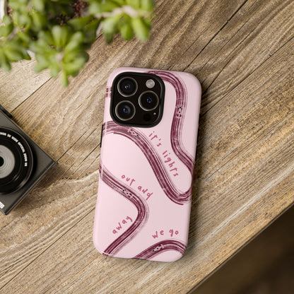 Pink Lights Out F1 Phone Case Design, Trendy F1 Gift, Formula 1 Gift, Cute F1 Phone Case, Unique Formula One Phone Case