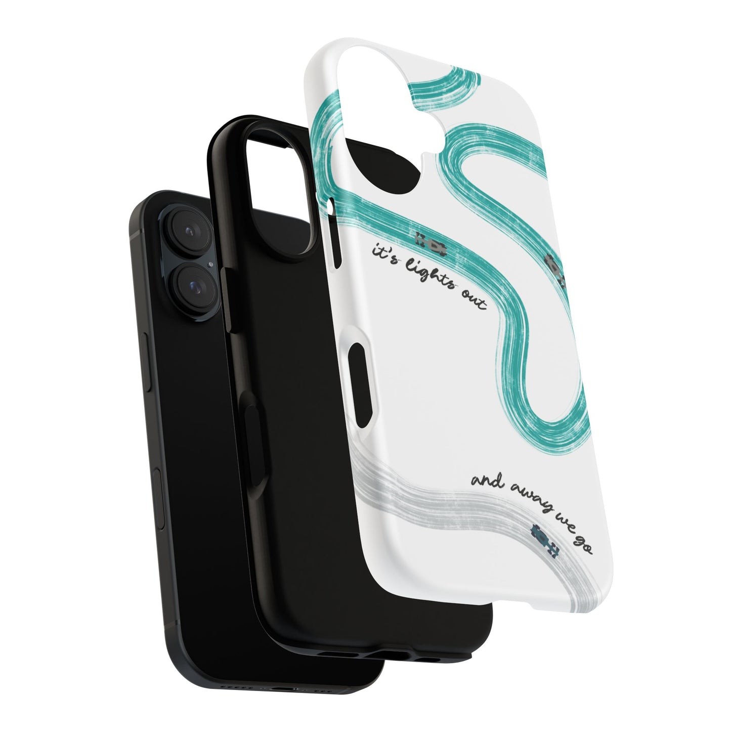 Mercedes F1 Phone Case Painted "its lights out and away we go", Trendy F1 Gift, Formula 1 Gift, Cute F1 Phone Case