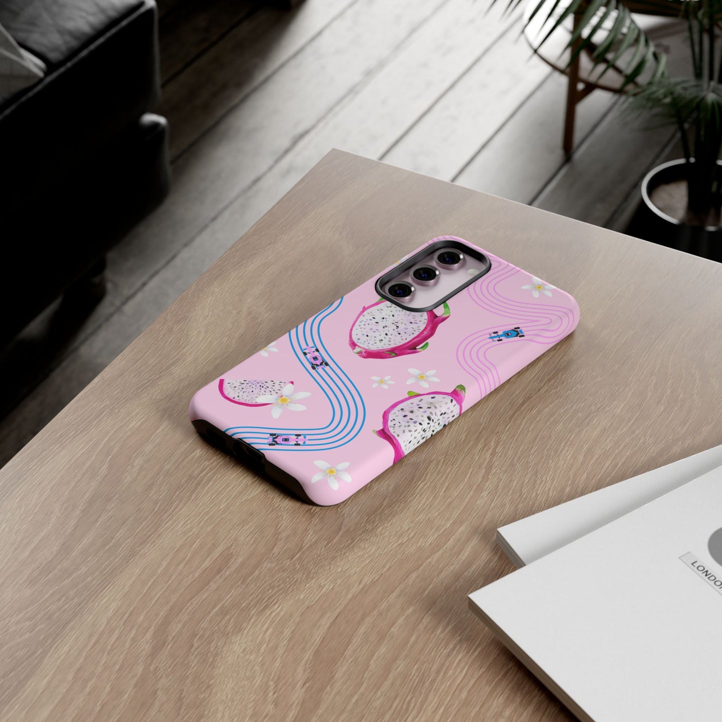 Pink F1 Alpine and Dragonfruit Phone Case, Trendy F1 Gift, Formula 1 Gift, Cute Fruit F1 Phone Case, Unique Phone Case