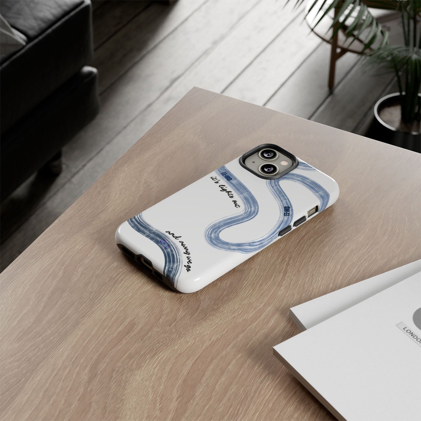 F1 Phone Case Blue Painted "its lights out and away we go", Trendy F1 Gift, Formula 1 Gift, Cute F1 Phone Case, Gift for F1 Fans
