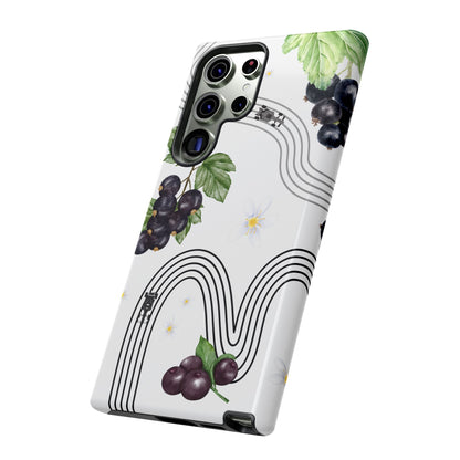 F1 Cadillac and Black Currants Phone Case, Trendy F1 Gift, Formula 1 Gift, Cute Fruit F1 Phone Case, Unique Phone Case