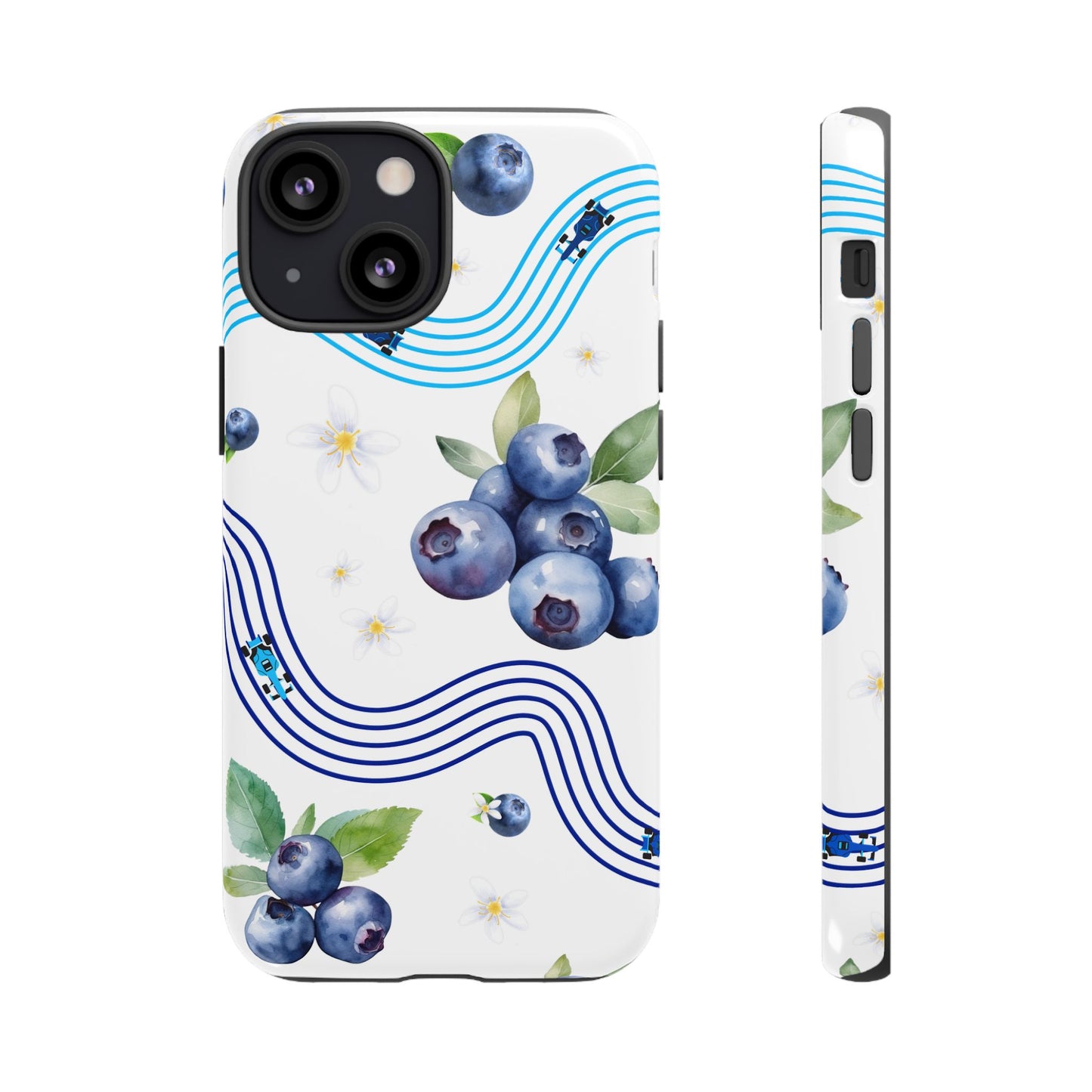 F1 Williams and Blueberries Phone Case, Trendy F1 Gift, Formula 1 Gift, Cute Fruit F1 Phone Case, Unique Phone Case