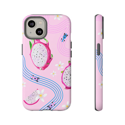 Pink F1 Alpine and Dragonfruit Phone Case, Trendy F1 Gift, Formula 1 Gift, Cute Fruit F1 Phone Case, Unique Phone Case