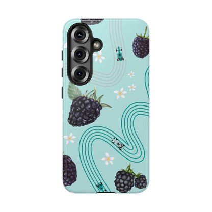 Teal F1 Mercedes and Blackberries Phone Case , Trendy F1 Gift, Formula 1 Gift, Cute Fruit F1 Phone Case, Unique Phone Case