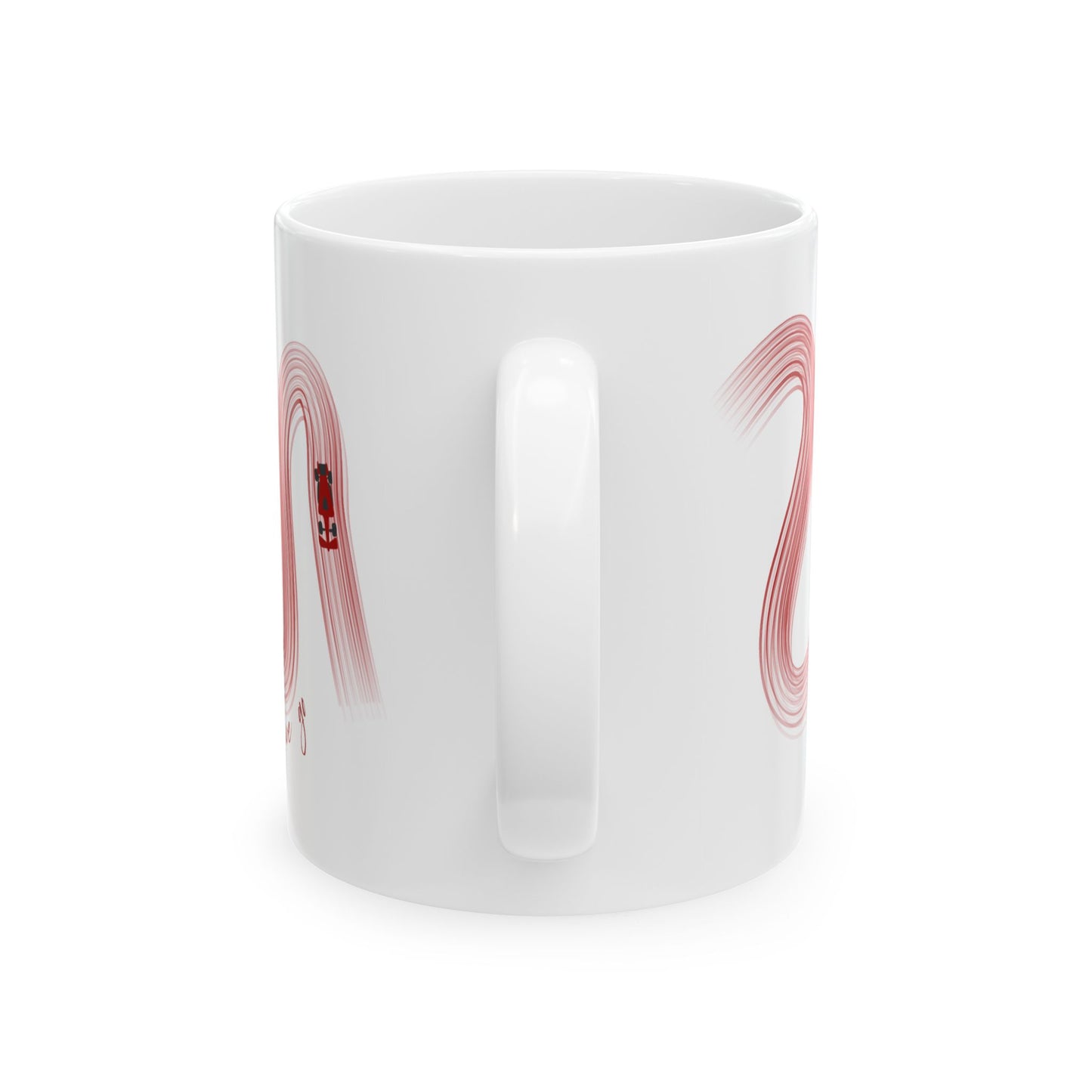 Red Painted F1  It's Lights Out and Away We Go Mug, Unique Gift for Coffee Lovers, Whimsical Formula 1 Gift