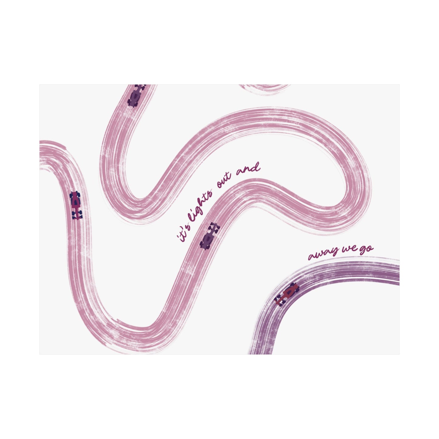 Mauve and Purple F1 Matte Horizontal Poster | US SIZING