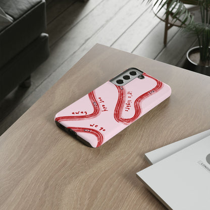 Pink and Red Lights Out F1 Phone Case Design, Trendy F1 Gift, Formula 1 Gift, Cute F1 Phone Case, Unique Formula One Phone Case
