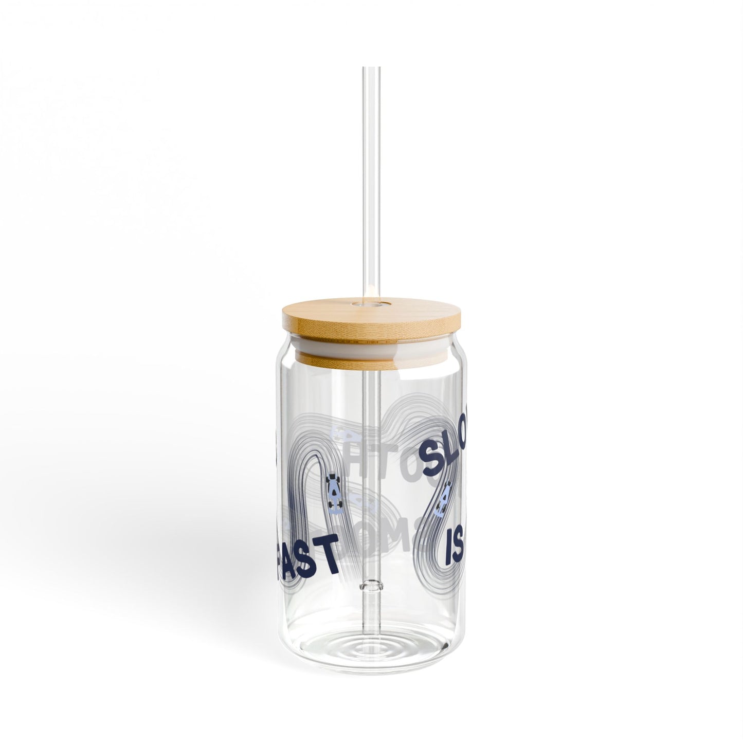 F1 Blue "Slow is Smooth, Smooth is Fast" Sipper Glass | 16oz