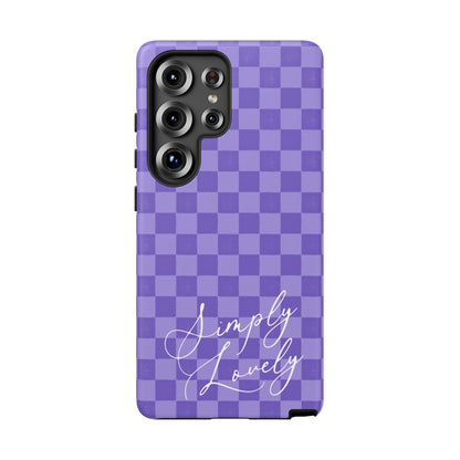 Simply Lovely Purple Checkered F1 Phone Case Design, Trendy F1 Gift, Formula 1 Gift, Cute F1 Phone Case
