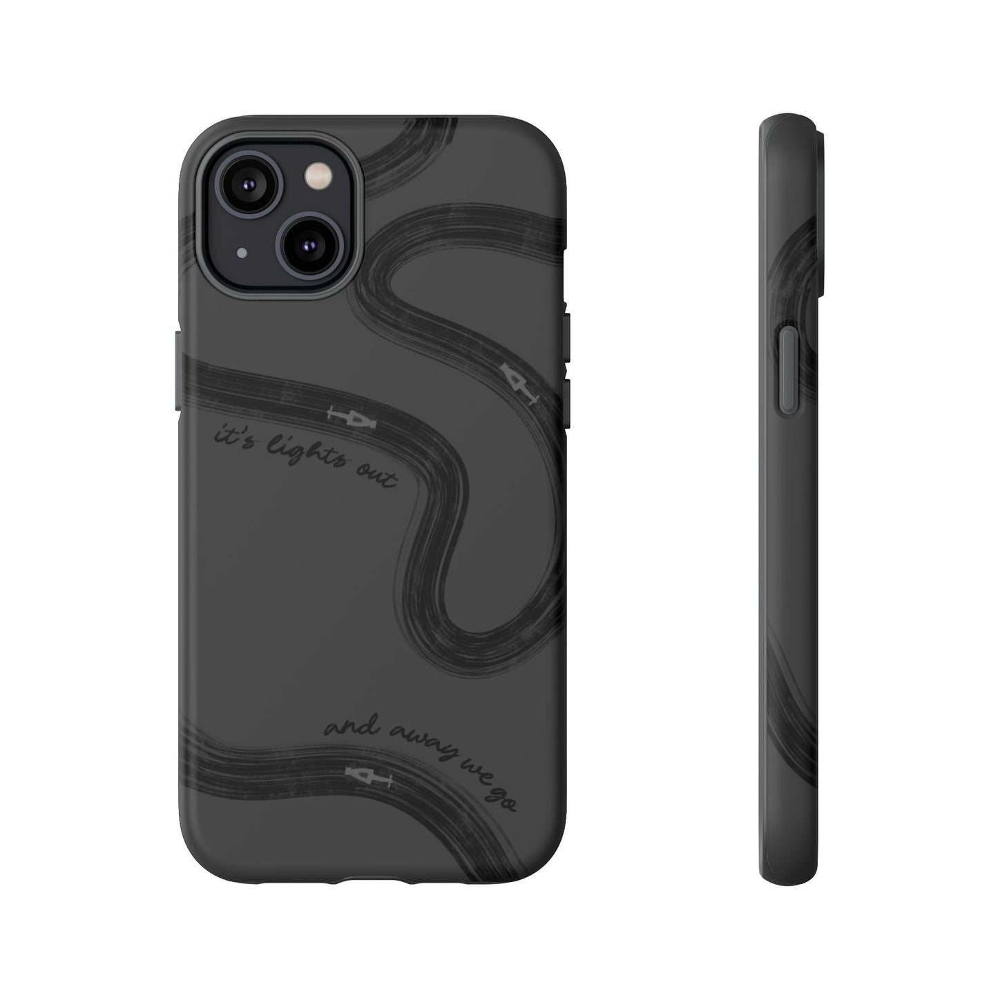 F1 Phone Case Monochrome Black Painted "its lights out and away we go", Trendy F1 Gift, Formula 1 Gift, Cute F1 Phone Case, Phone Case