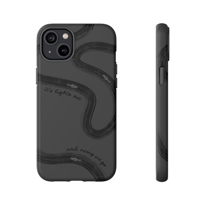 F1 Phone Case Monochrome Black Painted "its lights out and away we go", Trendy F1 Gift, Formula 1 Gift, Cute F1 Phone Case, Phone Case