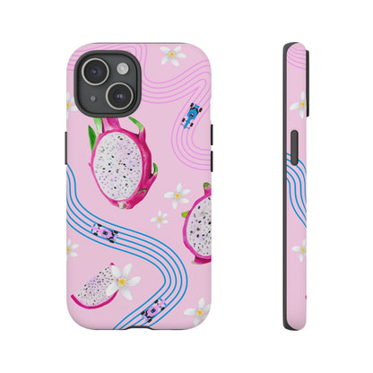 Pink F1 Alpine and Dragonfruit Phone Case, Trendy F1 Gift, Formula 1 Gift, Cute Fruit F1 Phone Case, Unique Phone Case