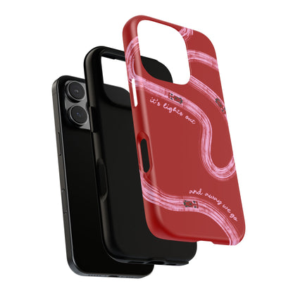 Red and Pink Lights Out F1 Phone Case Design, Trendy F1 Gift, Formula 1 Gift, Cute F1 Phone Case, Unique Formula One Phone Case
