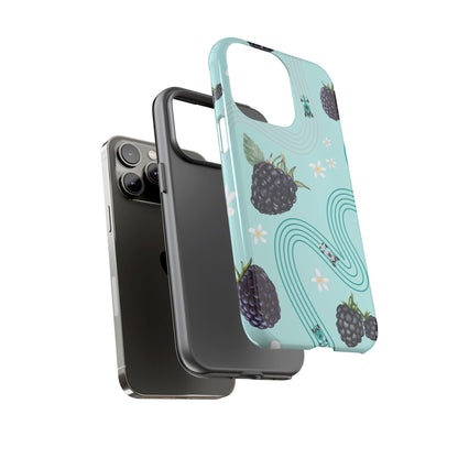Teal F1 Mercedes and Blackberries Phone Case , Trendy F1 Gift, Formula 1 Gift, Cute Fruit F1 Phone Case, Unique Phone Case
