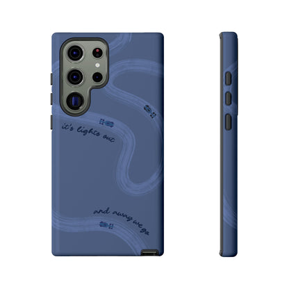 F1 Phone Case Monochrome Dark Blue Painted "its lights out and away we go", Trendy F1 Gift, Formula 1 Gift, Cute F1 Phone Case, Phone Case