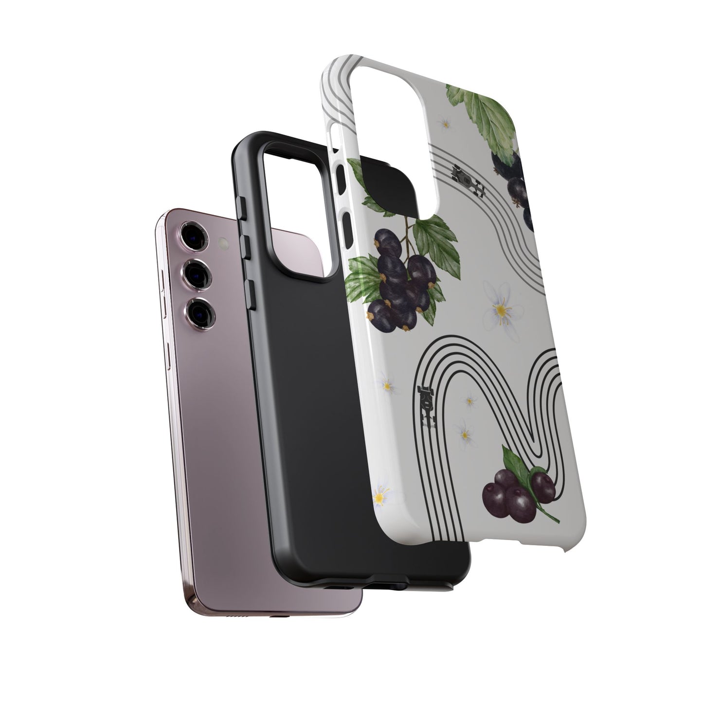 F1 Cadillac and Black Currants Phone Case, Trendy F1 Gift, Formula 1 Gift, Cute Fruit F1 Phone Case, Unique Phone Case