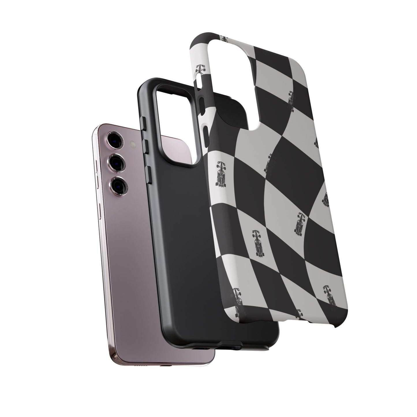 F1 Phone Case Black and White Checkered Design, Trendy F1 Gift, Formula 1 Gift, Cute F1 Phone Case, Unique Formula One Phone Case