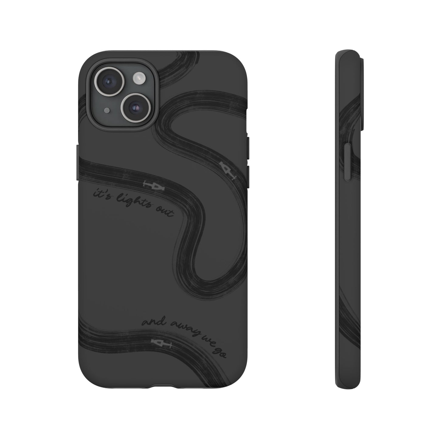 F1 Phone Case Monochrome Black Painted "its lights out and away we go", Trendy F1 Gift, Formula 1 Gift, Cute F1 Phone Case, Phone Case