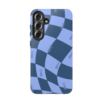 F1 Phone Case Blue Checkerboard Design, Trendy F1 Gift, Formula 1 Gift, Cute F1 Phone Case, Unique Formula One Phone Case