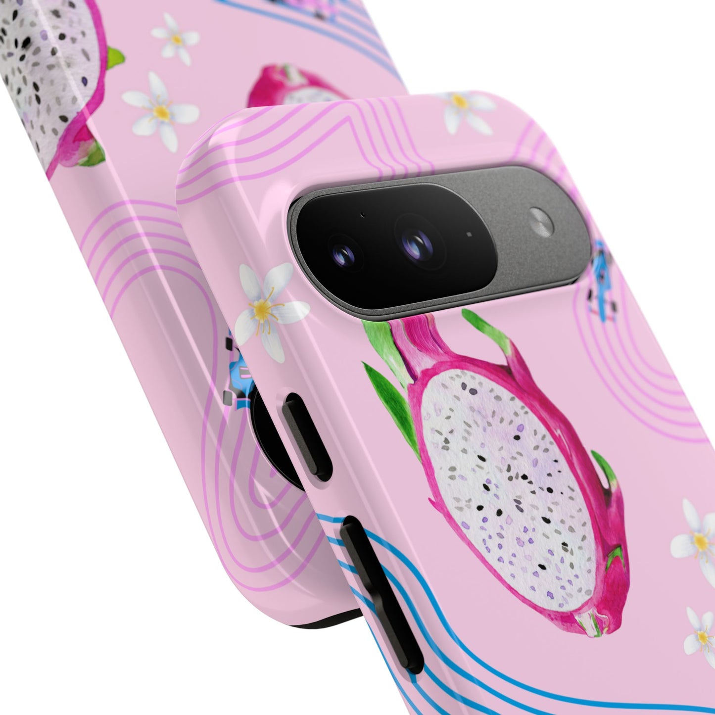 Pink F1 Alpine and Dragonfruit Phone Case, Trendy F1 Gift, Formula 1 Gift, Cute Fruit F1 Phone Case, Unique Phone Case