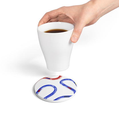 F1 Red Bull Ceramic Coaster - Blue and Red Painted Tracks