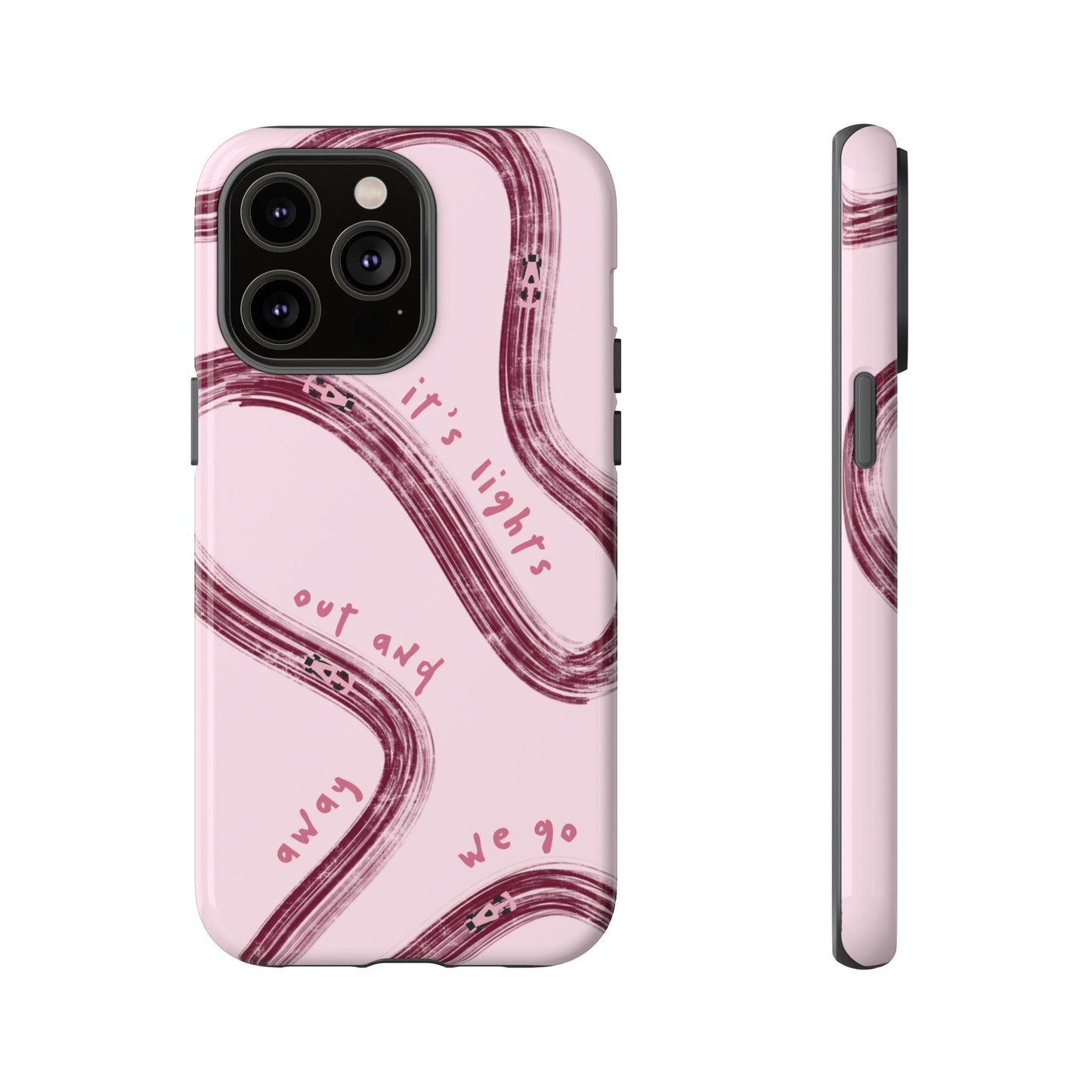 Pink Lights Out F1 Phone Case Design, Trendy F1 Gift, Formula 1 Gift, Cute F1 Phone Case, Unique Formula One Phone Case