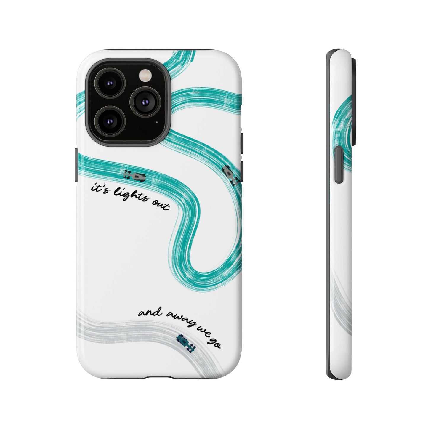 Mercedes F1 Phone Case Painted "its lights out and away we go", Trendy F1 Gift, Formula 1 Gift, Cute F1 Phone Case