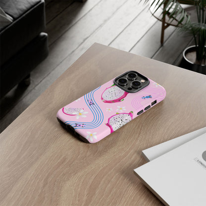 Pink F1 Alpine and Dragonfruit Phone Case, Trendy F1 Gift, Formula 1 Gift, Cute Fruit F1 Phone Case, Unique Phone Case