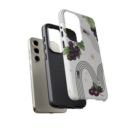 F1 Cadillac and Black Currants Phone Case, Trendy F1 Gift, Formula 1 Gift, Cute Fruit F1 Phone Case, Unique Phone Case