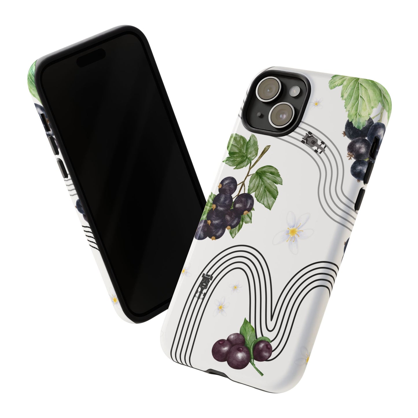 F1 Cadillac and Black Currants Phone Case, Trendy F1 Gift, Formula 1 Gift, Cute Fruit F1 Phone Case, Unique Phone Case