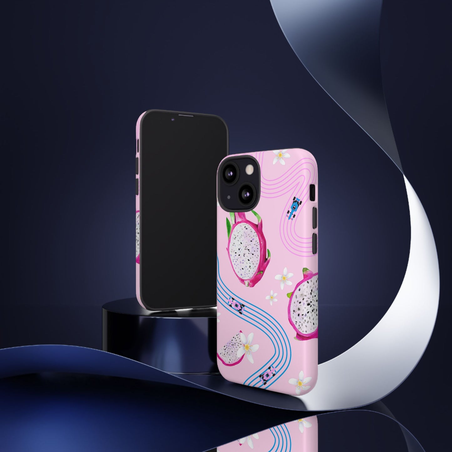 Pink F1 Alpine and Dragonfruit Phone Case, Trendy F1 Gift, Formula 1 Gift, Cute Fruit F1 Phone Case, Unique Phone Case