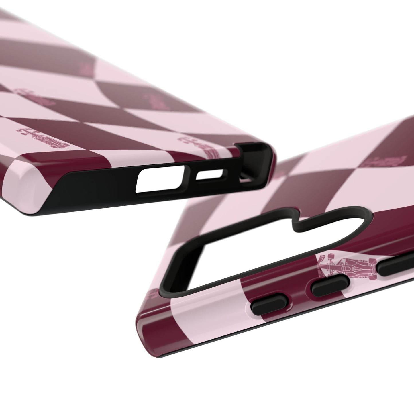 F1 Phone Case Pink Checkered Design, Trendy F1 Gift, Formula 1 Gift, Cute F1 Phone Case, Unique Formula One Phone Case