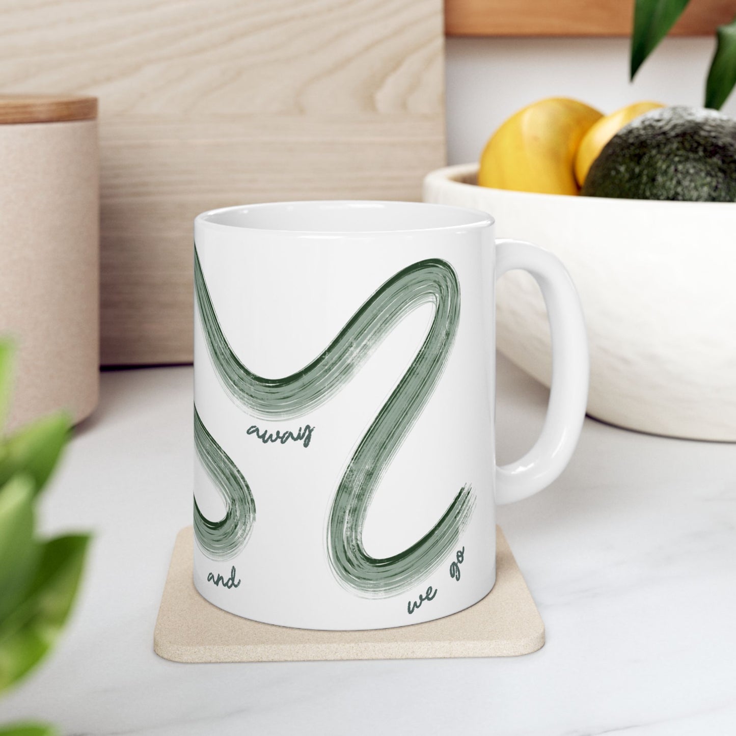 F1 Green Painted It's Lights Out and Away We Go Mug, Unique Gift for Coffee Lovers, Whimsical Formula 1 Gift