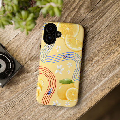 Yellow F1 Racing Bulls and Lemons Phone Case, Trendy F1 Gift, Formula 1 Gift, Cute Fruit F1 Phone Case, Unique Phone Case
