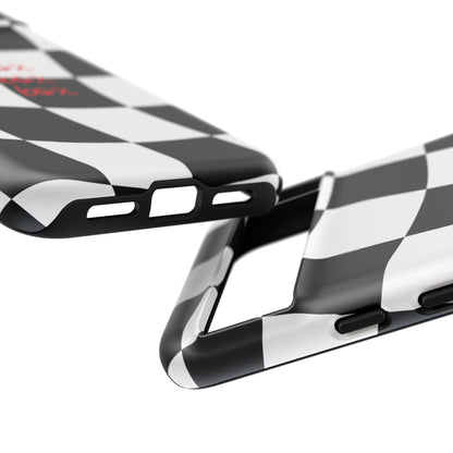 Black and Red Checkered F1 Phone Case, Box Box Box F1 Phone Case