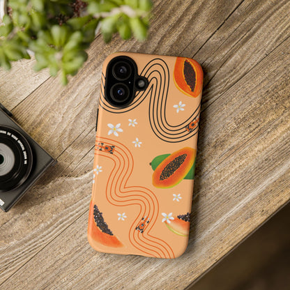 Orange F1 McLaren and Papaya Phone Case, Trendy F1 Gift, Formula 1 Gift, Cute Fruit F1 Phone Case, Unique Phone Case