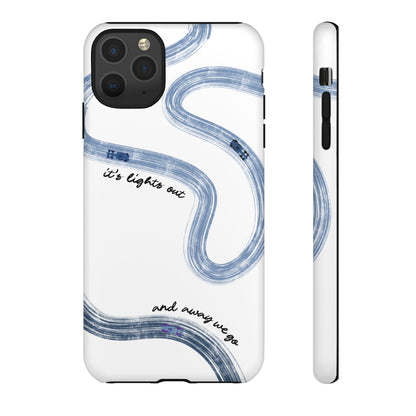 F1 Phone Case Blue Painted "its lights out and away we go", Trendy F1 Gift, Formula 1 Gift, Cute F1 Phone Case, Gift for F1 Fans