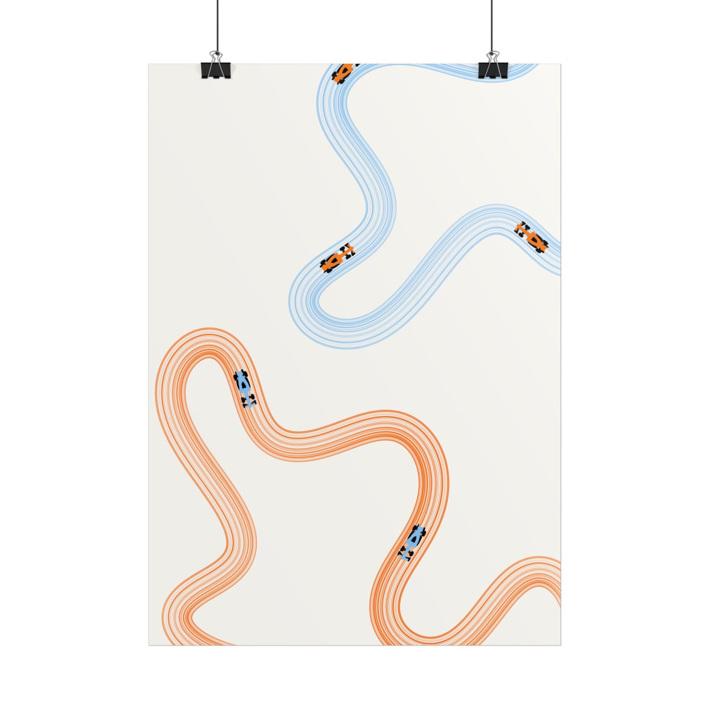 McLaren Orange and Blue F1 Wall Art Poster | Minimalist F1 Art - EU Sizing (Physical Print)