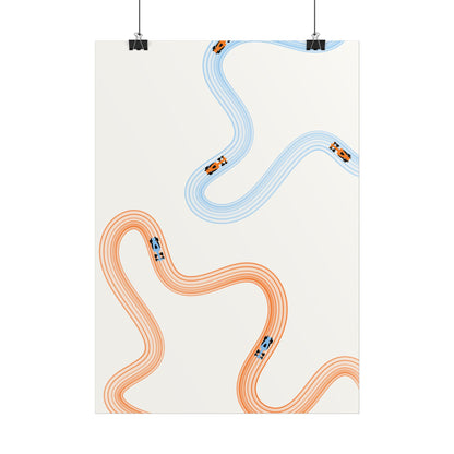 McLaren Orange and Blue F1 Wall Art Poster | Minimalist F1 Art - EU Sizing (Physical Print)