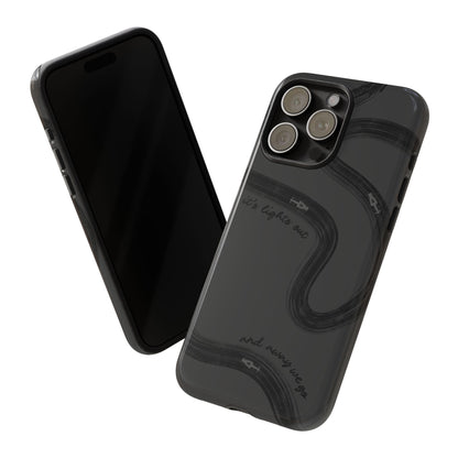 F1 Phone Case Monochrome Black Painted "its lights out and away we go", Trendy F1 Gift, Formula 1 Gift, Cute F1 Phone Case, Phone Case