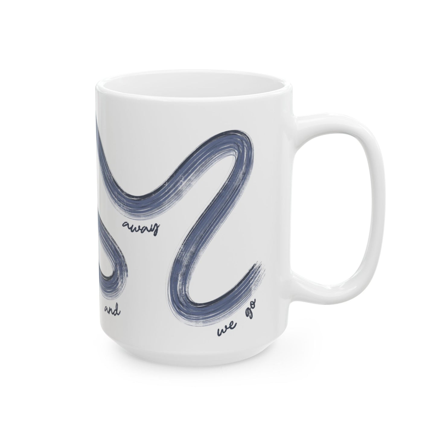 Blue F1 Painted It's Lights Out and Away We Go Mug, Unique Gift for Coffee Lovers, Whimsical Formula 1 Gift