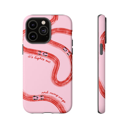 F1 Phone Case Pink and Red Painted "its lights out and away we go", Trendy F1 Gift, Formula 1 Gift, Cute F1 Phone Case, Unique Phone Case